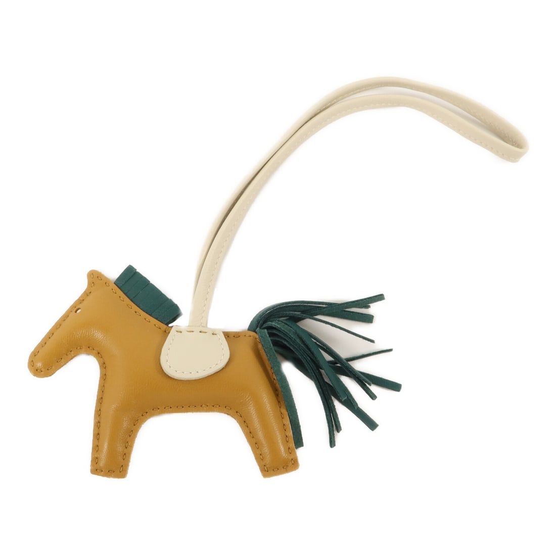 Hermes Rodeo PM Milo Lambskin Bag Charm Sesame Menthe Craie: Hermes Rodeo PM Milo Lambskin Bag Charm Sesame Menthe Craie Hermes Rodeo PM charm in Milo leather with a Sesame/Menthe/Craie colorway. It is identified with model no. U/2S/6W/10 and includes a storage