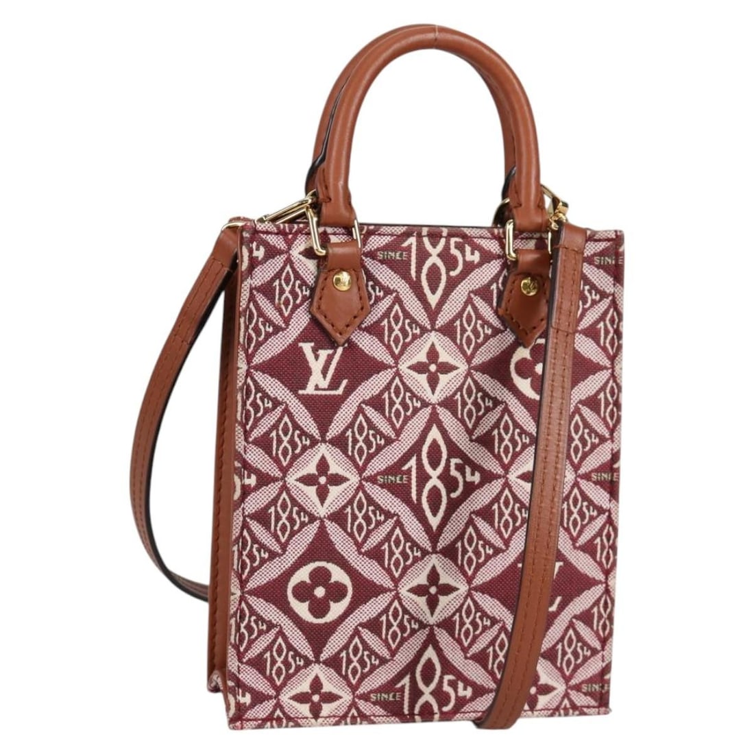 Louis Vuitton M69846 Petit Sac Plat 2way Monogram Handbag: Louis Vuitton M69846 Petit Sac Plat 2way Monogram Handbag Louis Vuitton Monogram Jaguar Petit Sac Plat 2-way handbag crafted in monogram canvas with Bordeaux accents. Made in France, this women's bag 