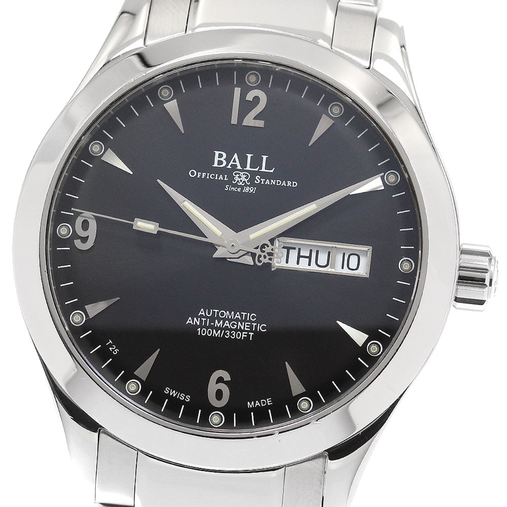 BALLWATCH Engineer II Date Automatic Black Dial Men's Wristwatch NM2026C: BALLWATCH Engineer II Date Automatic Black Dial Men's Wristwatch NM2026C This BALLWATCH Engineer II Date men's wristwatch features a stainless steel case and band with a black dial. The watch is power