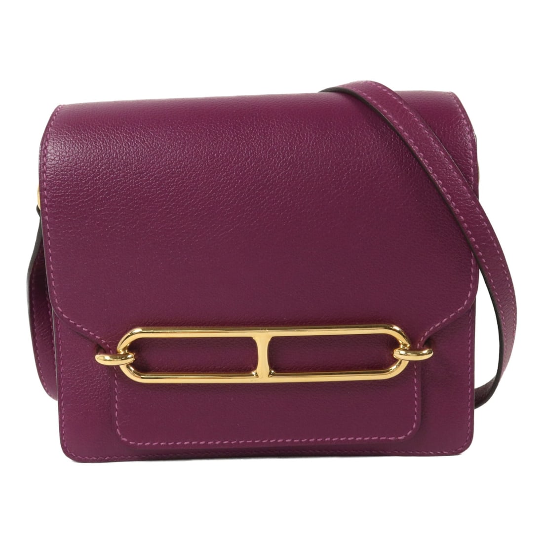 Hermes Roulis Mini Shoulder Bag Evercolor Calfskin Anemone Purple: Hermes Roulis Mini Shoulder Bag Evercolor Calfskin Anemone Purple Hermes Roulis Mini Shoulder Bag in Anemone and purple, made in France from Evercolor leather and calfskin (cowhide). This shoulder bag