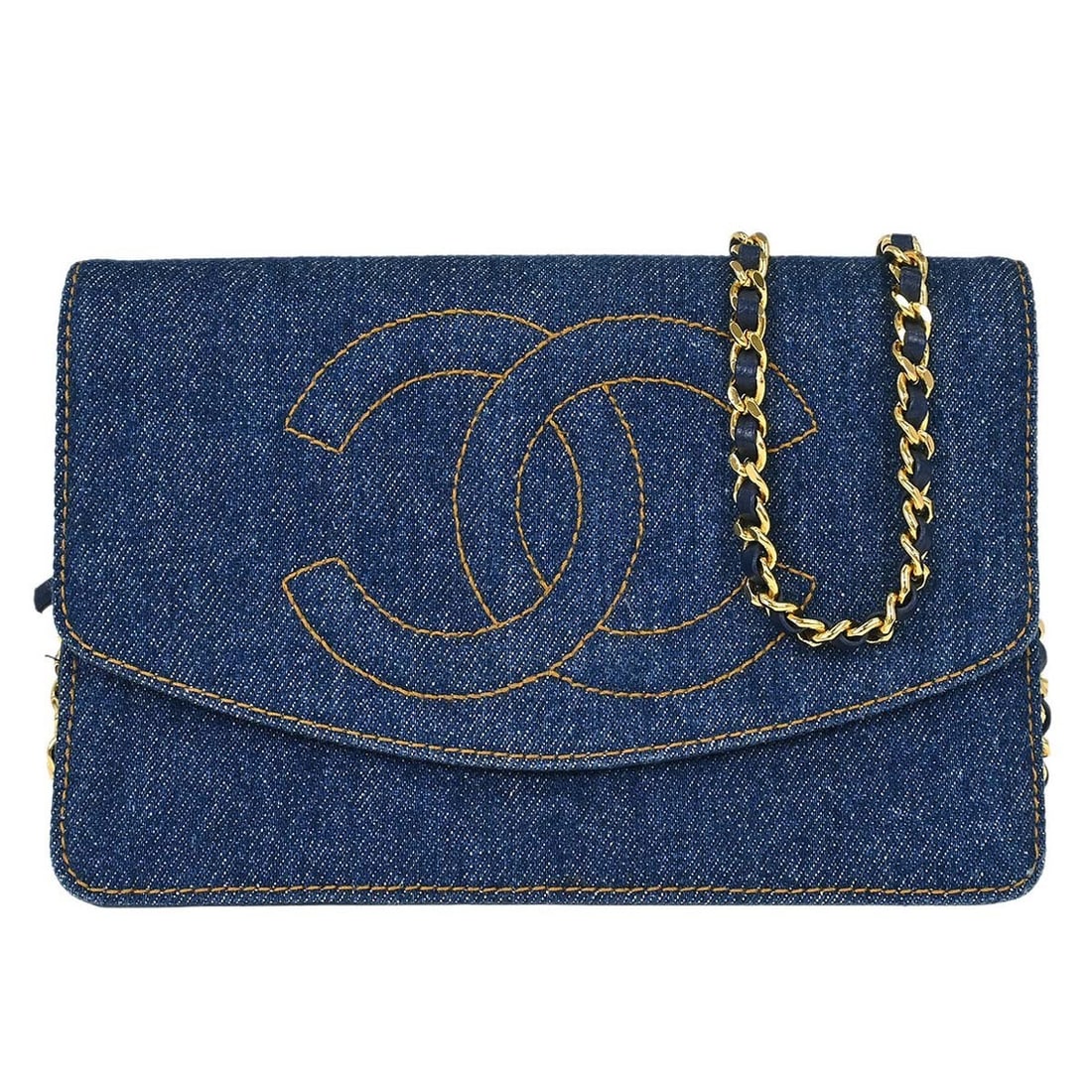 CHANEL Timeless WOC Blue Denim Folding Wallet Italy (1 of 15)