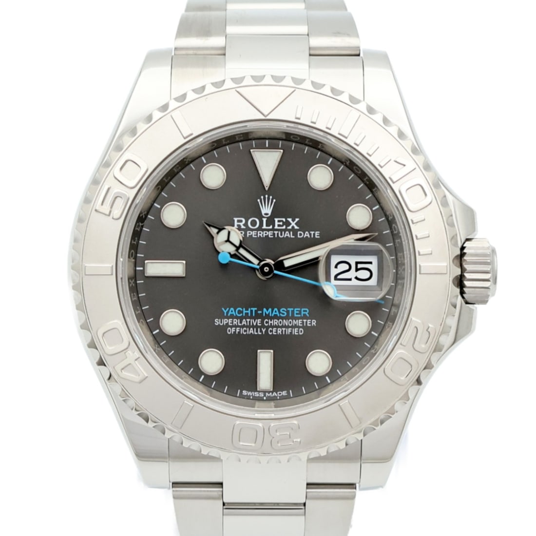 Rolex 116622 Yacht Master men's automatic stainless steel watch gray: Rolex 116622 Yacht Master men's automatic stainless steel watch gray ROLEX Yacht Master Automatic Watch 116622 in gray and stainless steel, designed for men. It features automatic winding and a date d