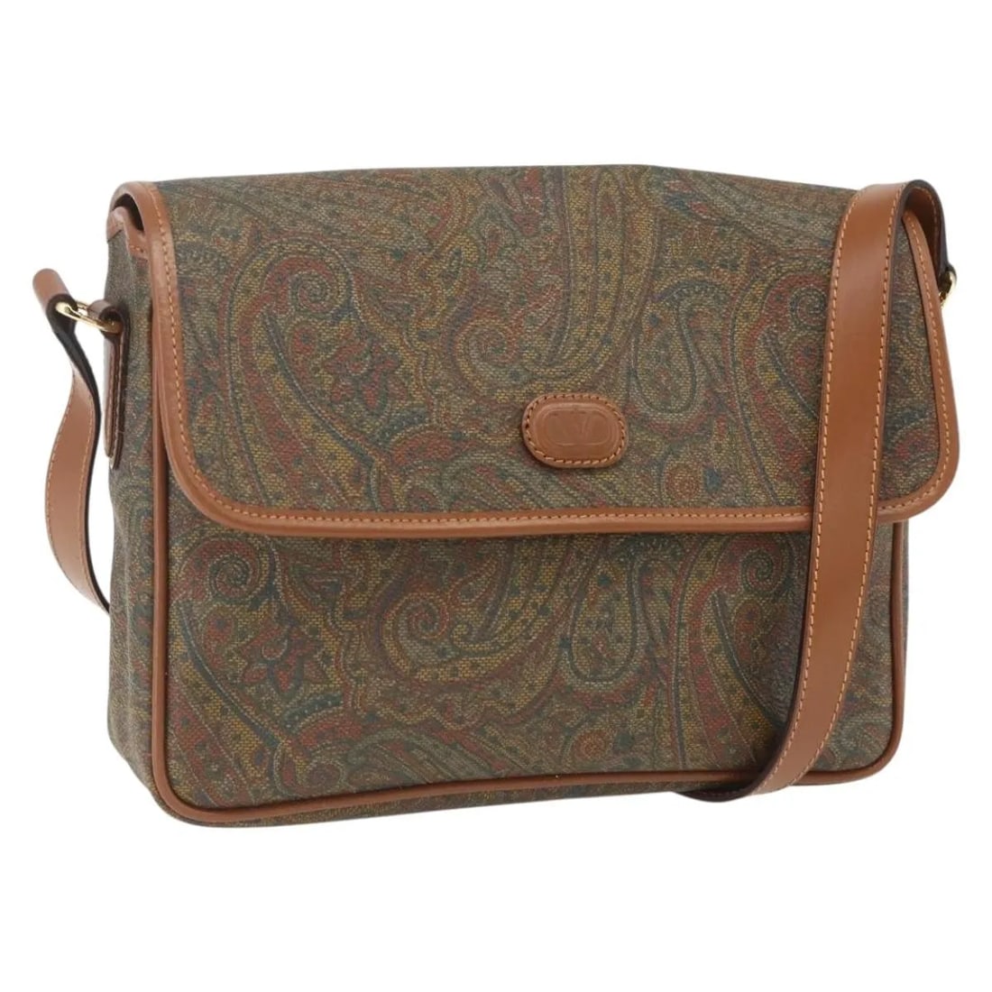 Valentino Garavani Vintage Brown Canvas Leather Shoulder Bag: Valentino Garavani Vintage Brown Canvas Leather Shoulder Bag Vintage Valentino Garavani female bag in brown canvas with leather details. It is described as being in very good vintage condition with ho