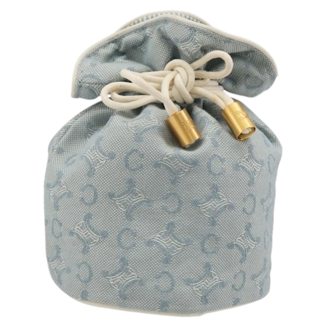 CELINE C Macadam Canvas Pouch in Light Blue: CELINE C Macadam Canvas Pouch in Light Blue A CELINE pouch in light blue C Macadam canvas. The item measures approximately W12 cm x H17 cm x D11 cm (W4.7 x H6.7 x D4.3 inches). Condition is ranked AB,