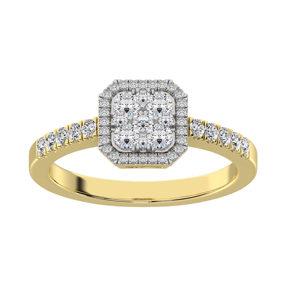 Diamond 1/2 Ct.Tw. Fashion Ring in 14K Yellow Gold: Diamond 1/2 Ct.Tw. Fashion Ring in 14K Yellow Gold 14k Yellow Gold Stone Color: G-h Stone Clarity: Si2 Each ring is presented in standard size 6.5. Complimentary resizing is available between sizes 51