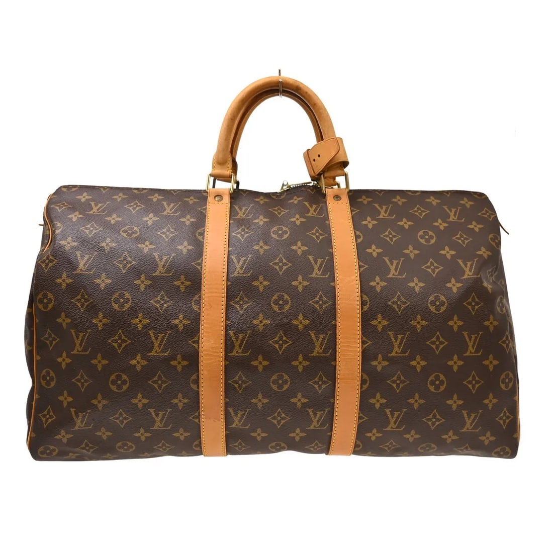 Louis Vuitton Keepall Brown Canvas Travel Bag: Louis Vuitton Keepall Brown Canvas Travel Bag A Louis Vuitton Keepall travel bag in brown canvas, designed as a unisex model. It is made in France and measures 50 cm x 29 cm x 22 cm. The bag is in goo