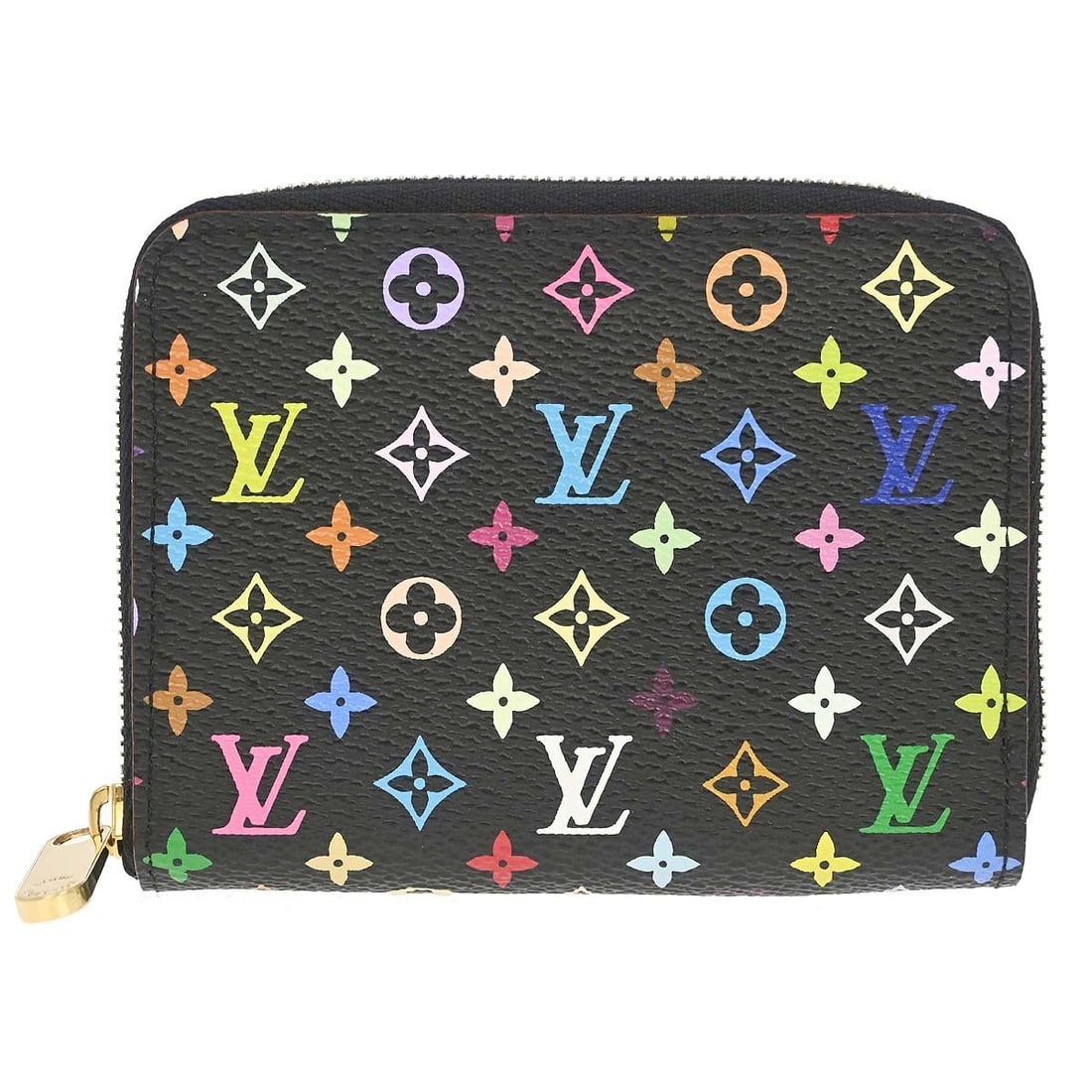 Louis Vuitton M93740 Zippy Coin Purse in Black Multicolor Canvas: Louis Vuitton M93740 Zippy Coin Purse in Black Multicolor Canvas Louis Vuitton zippy coin purse wallet in black Monogram Multicolor canvas with leather trim. This women's coin purse is made in France 