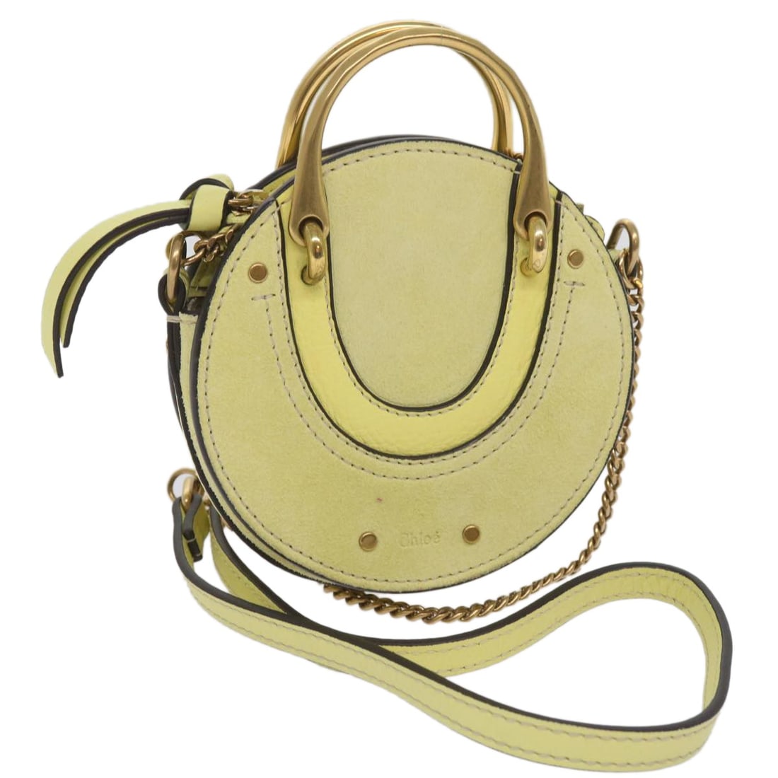 Chloe Pixy Yellow Suede 2way Womens Handbag with Dust Bag: Chloe Pixy Yellow Suede 2way Womens Handbag with Dust Bag Chloe Pixy 2-way handbag in yellow suede. This women's bag includes a dust bag and was made in Spain. Condition is B with reasonable wear and 