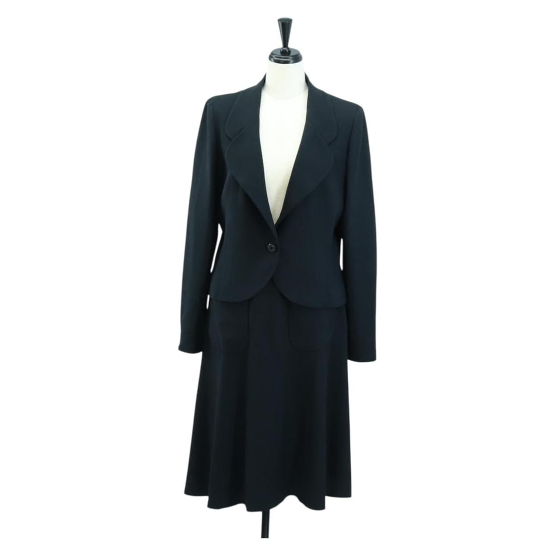 Navy Wool Skirt Suit Set by CHANEL with Jacket and Skirt (1 of 18)