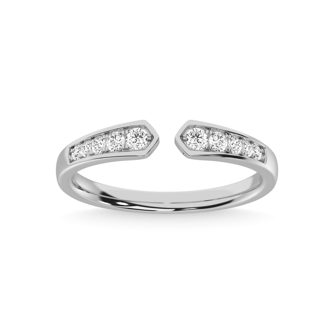 Diamond 1/5 Ct.Tw. Stackable Band in 10K White Gold: Diamond 1/5 Ct.Tw. Stackable Band in 10K White Gold 10k White Gold Stone Color: G-h Stone Clarity: I2 Each ring is presented in standard size 6.5. Complimentary resizing is available between sizes 510