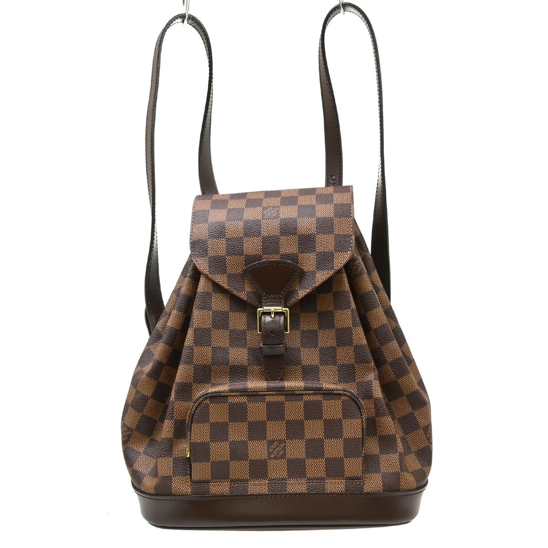 Louis Vuitton Montsouris MM Damier Canvas Backpack N51143 Brown: Louis Vuitton Montsouris MM Damier Canvas Backpack N51143 Brown Louis Vuitton Montsouris MM backpack in Damier canvas with leather trim and an Ebene brown colorway. This medium unisex backpack feature