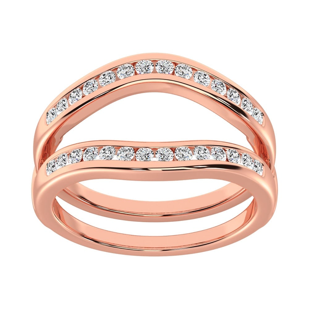 Diamond 1/3 Ct.Tw. Guard Ring in 10K Rose Gold: Diamond 1/3 Ct.Tw. Guard Ring in 10K Rose Gold 10k Rose Gold Stone Color: G-h Stone Clarity: I1 Each ring is presented in standard size 6.5. Complimentary resizing is available between sizes 510 (in 1