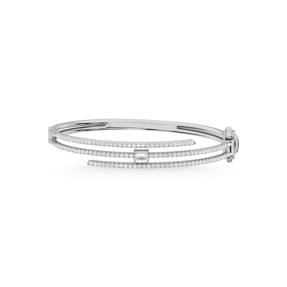 14K White Gold Diamond 1 1/2 Ct.Tw. Fashion Bangle: 14K White Gold Diamond 1 1/2 Ct.Tw. Fashion Bangle 14k White Gold Stone Color: G-h Stone Clarity: Si2-i1 This item may take 2-5 weeks for shipping. PLEASE NOTE: Framed, Large, or heavy items do not ha