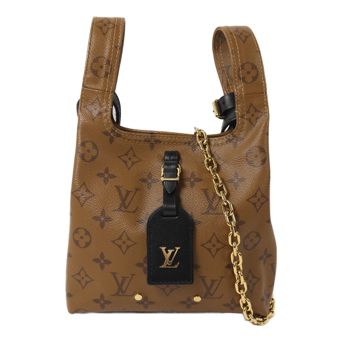 Louis Vuitton Atlantis BB Monogram Reverse 2 Way Shoulder Bag M46816: Louis Vuitton Atlantis BB Monogram Reverse 2 Way Shoulder Bag M46816 Louis Vuitton Atlantis BB 2 Way Shoulder Bag in Monogram Reverse x PVC coated canvas, presented in BrownxBrown. This model features