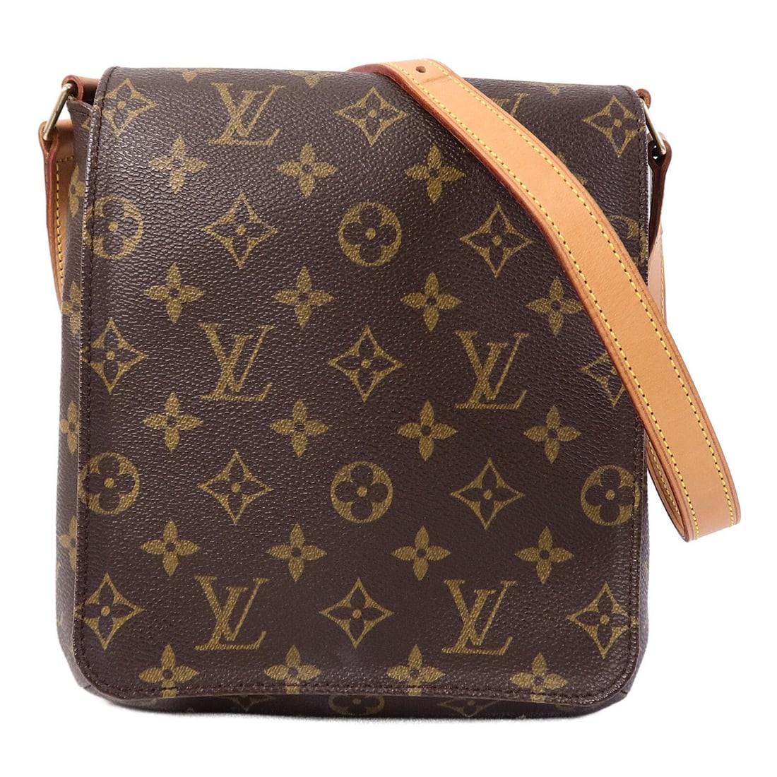 Louis Vuitton Musette Salsa M51258 Monogram Shoulder Bag Brown: Louis Vuitton Musette Salsa M51258 Monogram Shoulder Bag Brown A Louis Vuitton Musette Salsa short shoulder bag in brown Monogram x PVC coated canvas with gold-tone hardware. It features a flap closur
