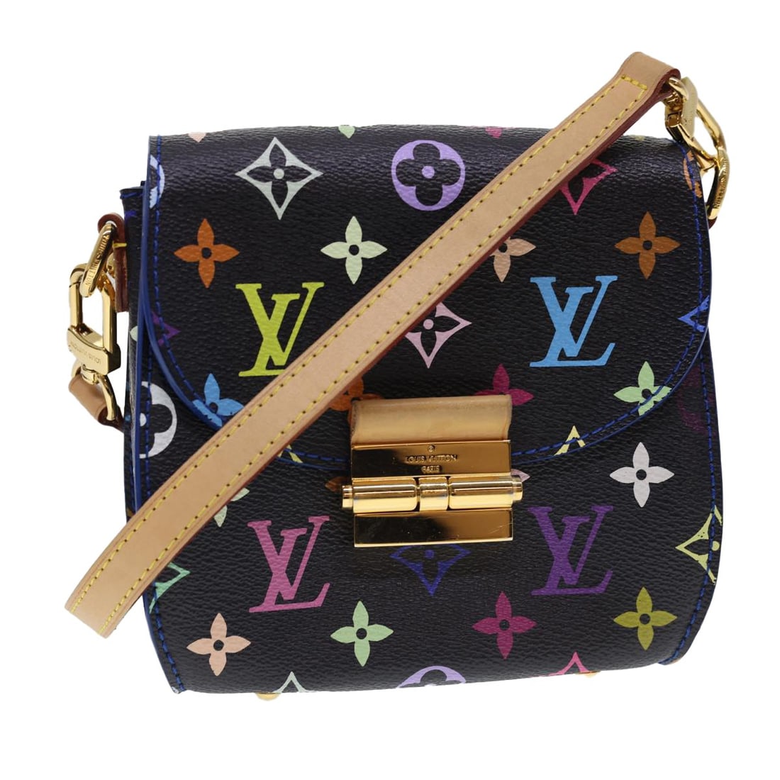 Louis Vuitton M40659 Heart Breaker Black Multicolor Canvas Shoulder Bag: Louis Vuitton M40659 Heart Breaker Black Multicolor Canvas Shoulder Bag Louis Vuitton Heart Breaker shoulder bag in black Monogram Multicolor Canvas, made in France. It comes with a dust bag and item 