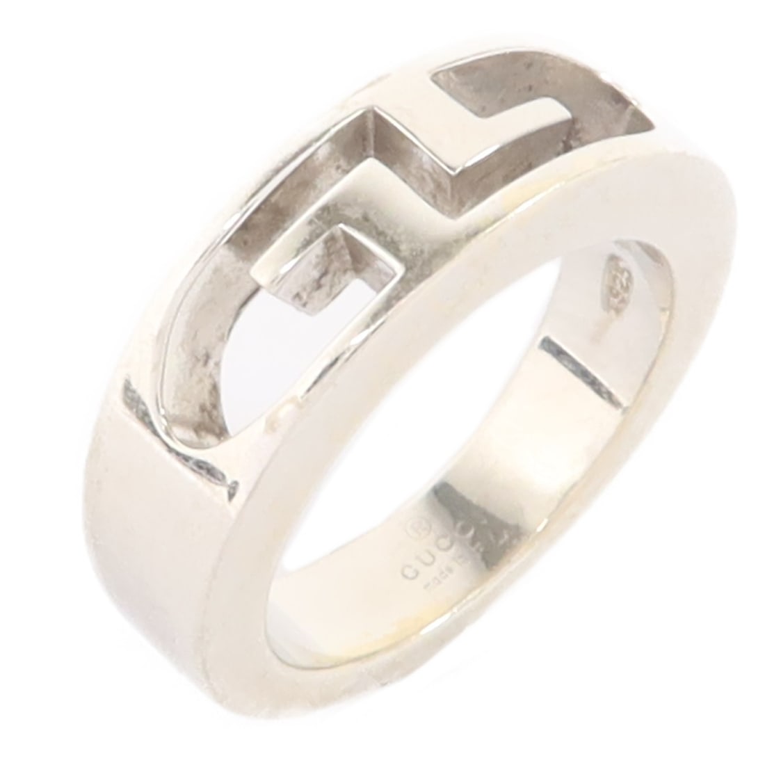 GUCCI Interlocking GG Sterling Silver Ring Size 4.25 (1 of 10)