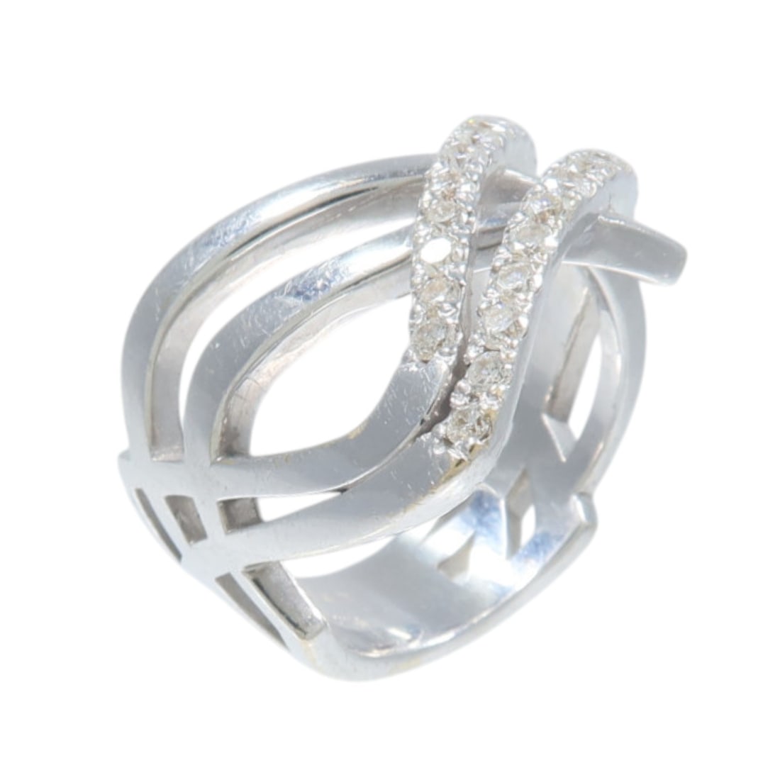 18K White Gold Diamond Ring Size 7 0.83ct (1 of 9)