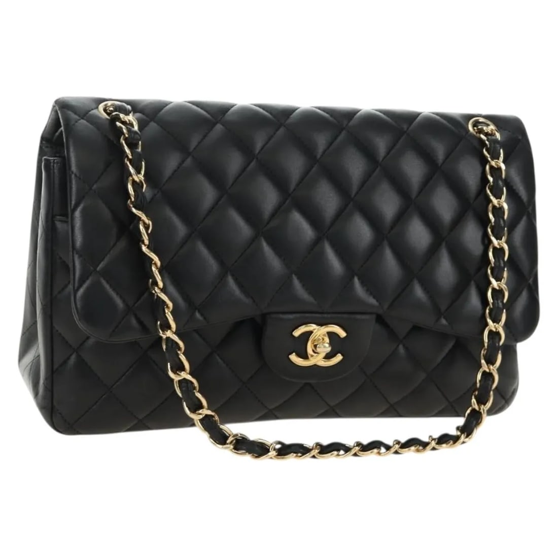 Chanel Timeless Classic Double Flap Leather Shoulder Bag Black: Chanel Timeless Classic Double Flap Leather Shoulder Bag Black Chanel Timeless - Classic Double Flap shoulder bag in black leather, presented in very good pre-owned condition. This unisex design featu