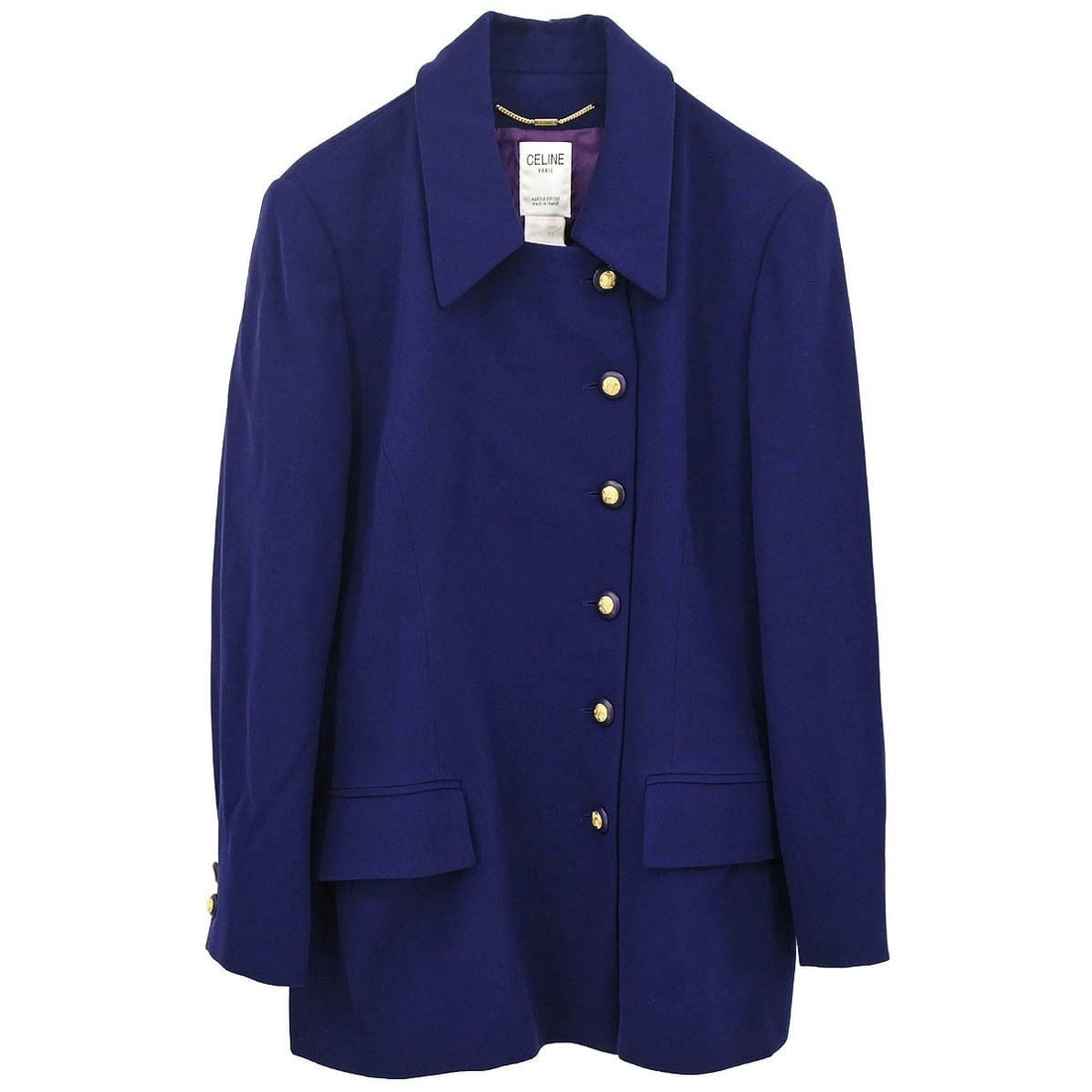 CELINE NAO 01 Wool Mid Length Jacket Navy FR 42 (1 of 18)