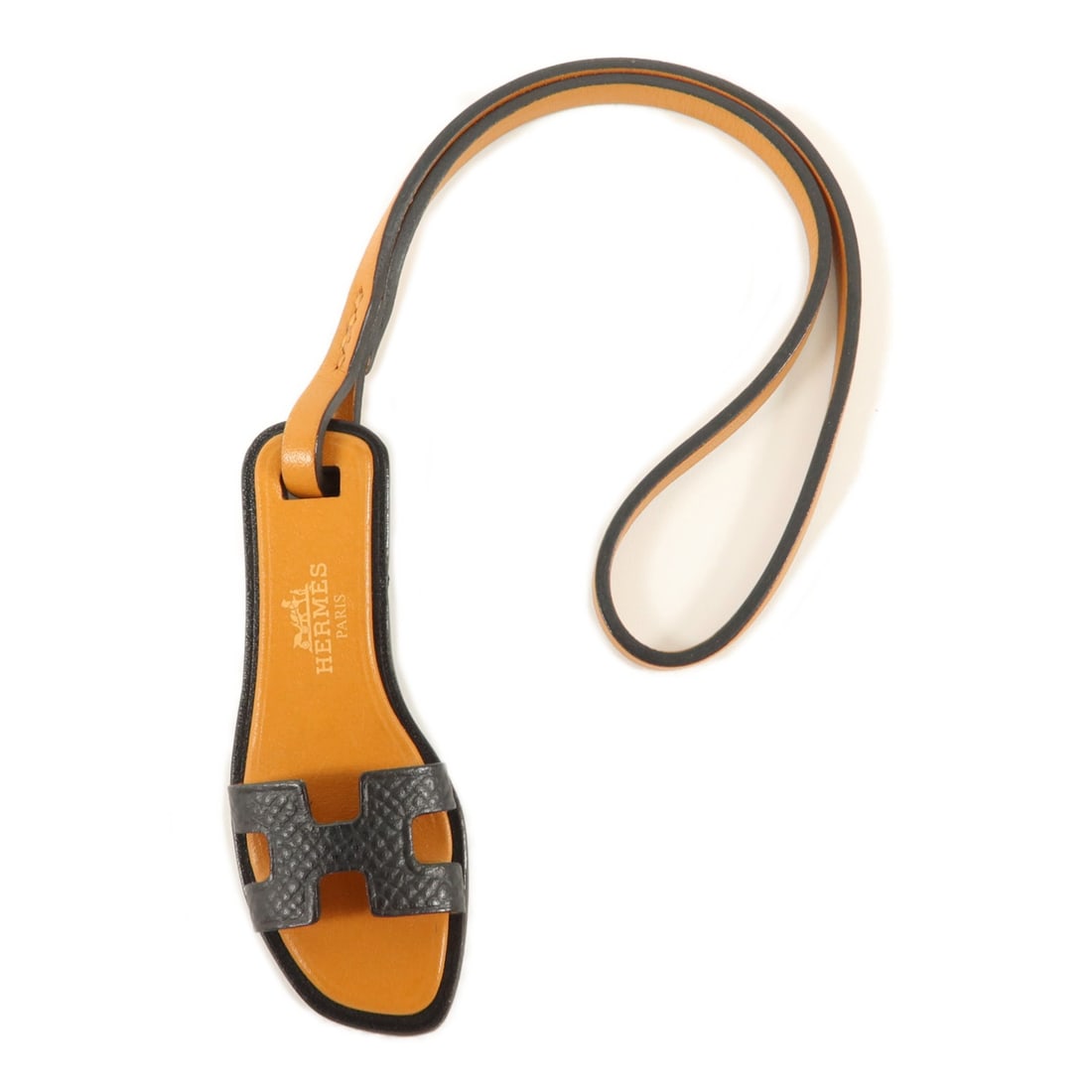 Hermes Oran Nano Leather Charm Noir Naturel Sable (1 of 9)