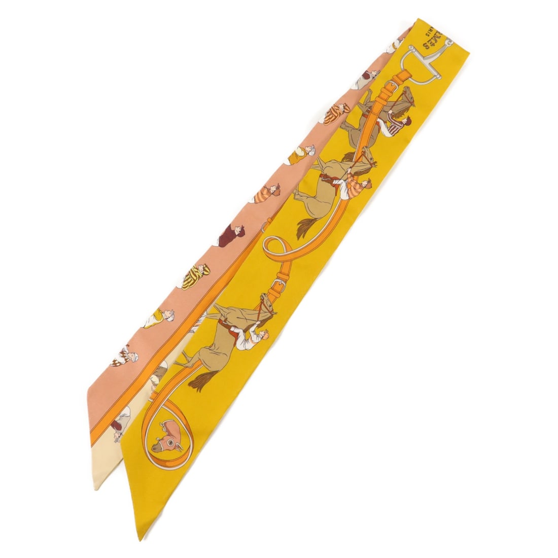 Hermes Twilly Silk Scarf Multicolor Yellow with Box: Hermes Twilly Silk Scarf Multicolor Yellow with Box Hermes Twilly scarf in multicolor and yellow silk. It comes with a storage box and is described as being in pristine A+ condition. Specifications Br