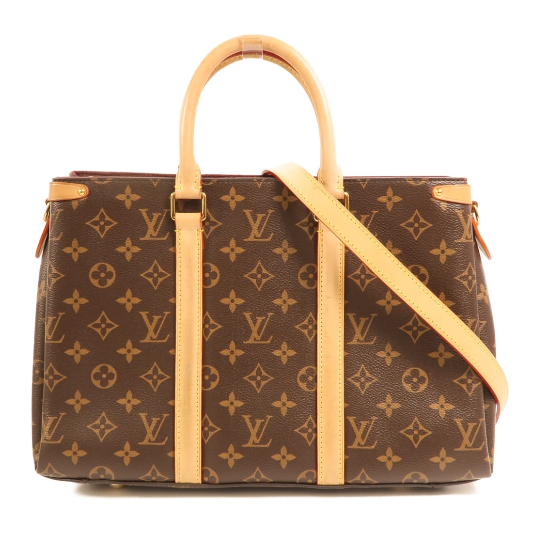Louis Vuitton Soufflot MM M44816 Monogram 2 Way Shoulder Bag Brown: Louis Vuitton Soufflot MM M44816 Monogram 2 Way Shoulder Bag Brown A Louis Vuitton Soufflot MM 2 Way Shoulder Bag in Brown, designed for carrying by hand or over the shoulder. It features Monogram and