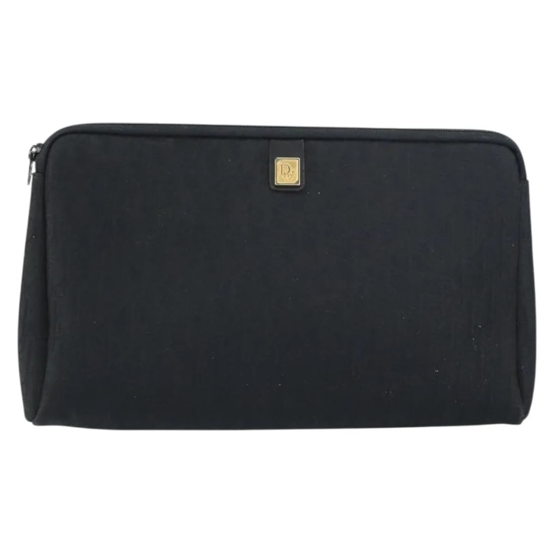Black Canvas Trotter Clutch by Christian Dior 27cm x 15cm x 4cm: Black Canvas Trotter Clutch by Christian Dior 27cm x 15cm x 4cm This Christian Dior Trotter pouch is crafted from black canvas and designed for women. It features a compact size suitable for carrying 