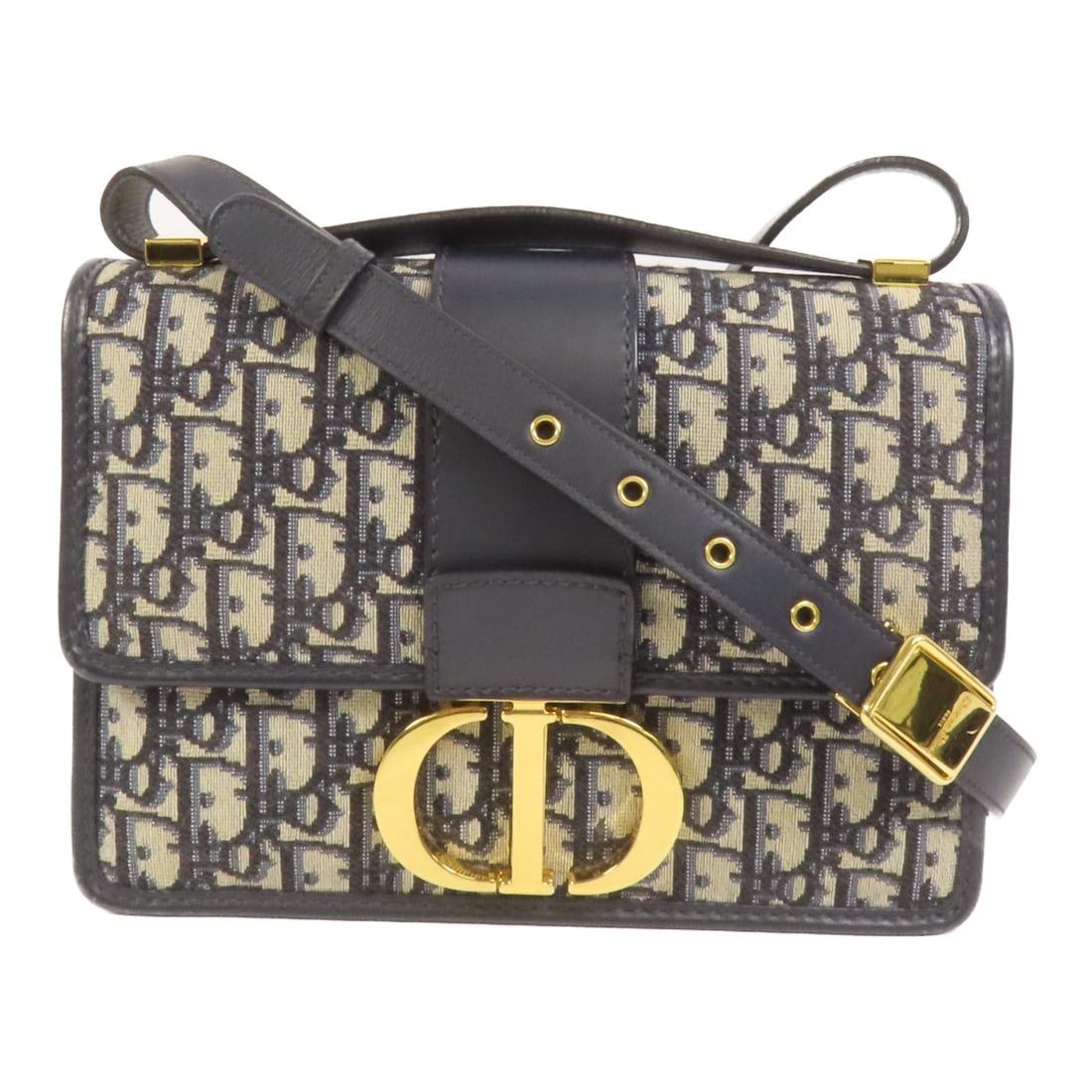 Dior Montaigne 30 Blue Canvas Shoulder Bag CD GHW: Dior Montaigne 30 Blue Canvas Shoulder Bag CD GHW This is a Christian Dior Montaigne 30 shoulder bag in blue canvas, designed for women. It features a flap closure, a blue frame color, and a shoulder 