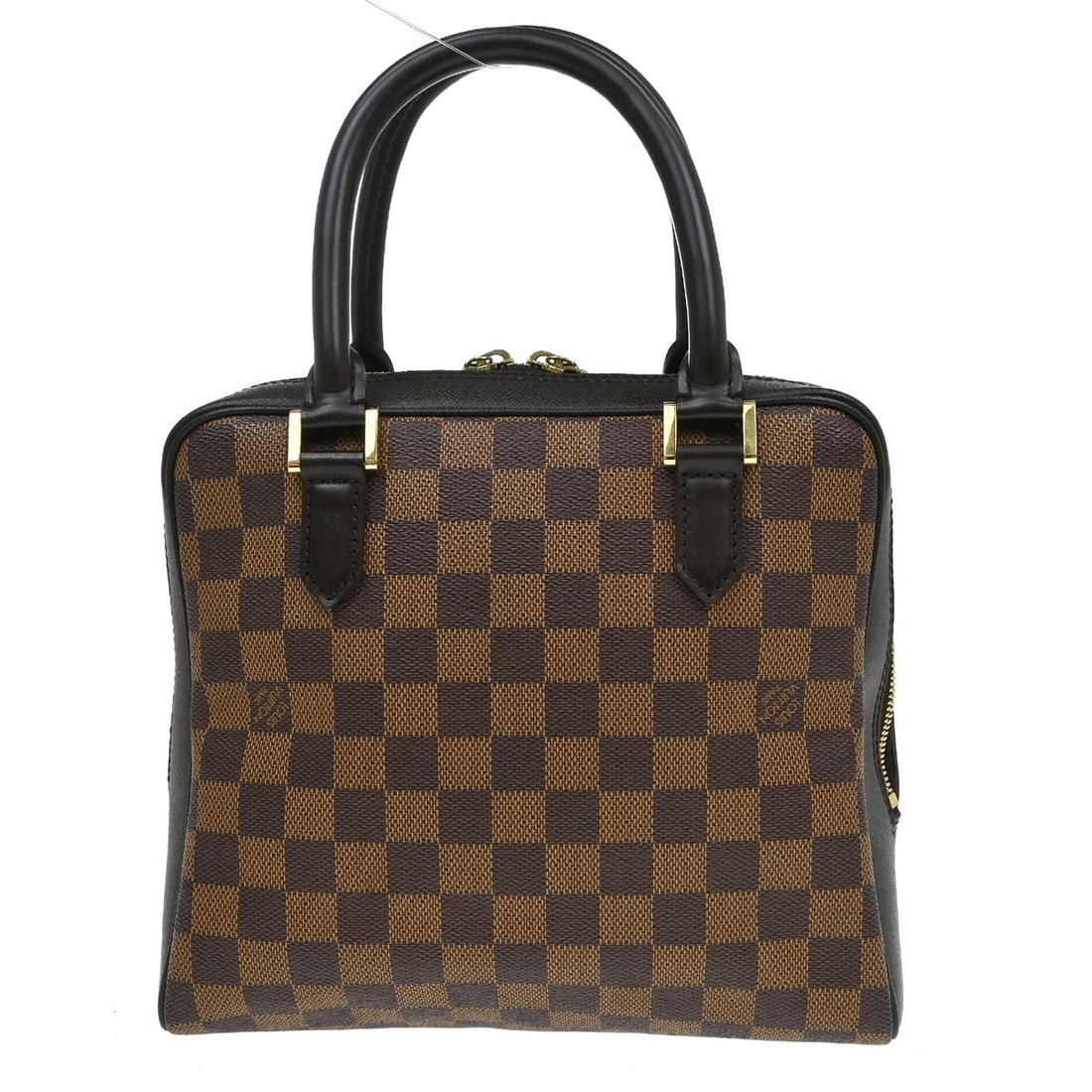 Louis Vuitton Brera Damier Ebene Brown Handbag N51150: Louis Vuitton Brera Damier Ebene Brown Handbag N51150 Vintage Louis Vuitton Brera handbag in Damier canvas and leather, finished in brown Ebene with a red Alcantara lining. It features a zipper closur