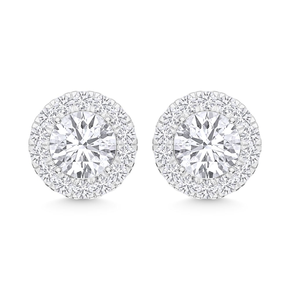 10K White Gold Lab Grown Diamond 1 Ct.Tw Fashion Earrings: 10K White Gold Lab Grown Diamond 1 Ct.Tw Fashion Earrings Sleek white gold frames 1 Ct.Tw. of lab grown diamonds, creating a striking fashion earring with refined luxury. 10k White Gold Stone Color: D