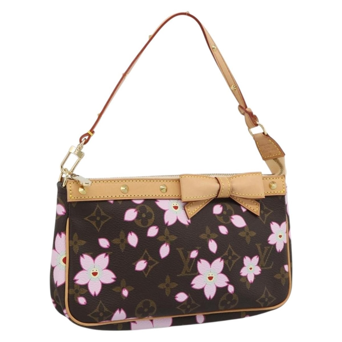 Louis Vuitton M92006 Monogram Cherry Blossom Canvas Pouch: Louis Vuitton M92006 Monogram Cherry Blossom Canvas Pouch Louis Vuitton Monogram Cherry Blossom pouch in Monogram Cherry Blossom Canvas, made in France. It comes with a dust bag and item box. The piec