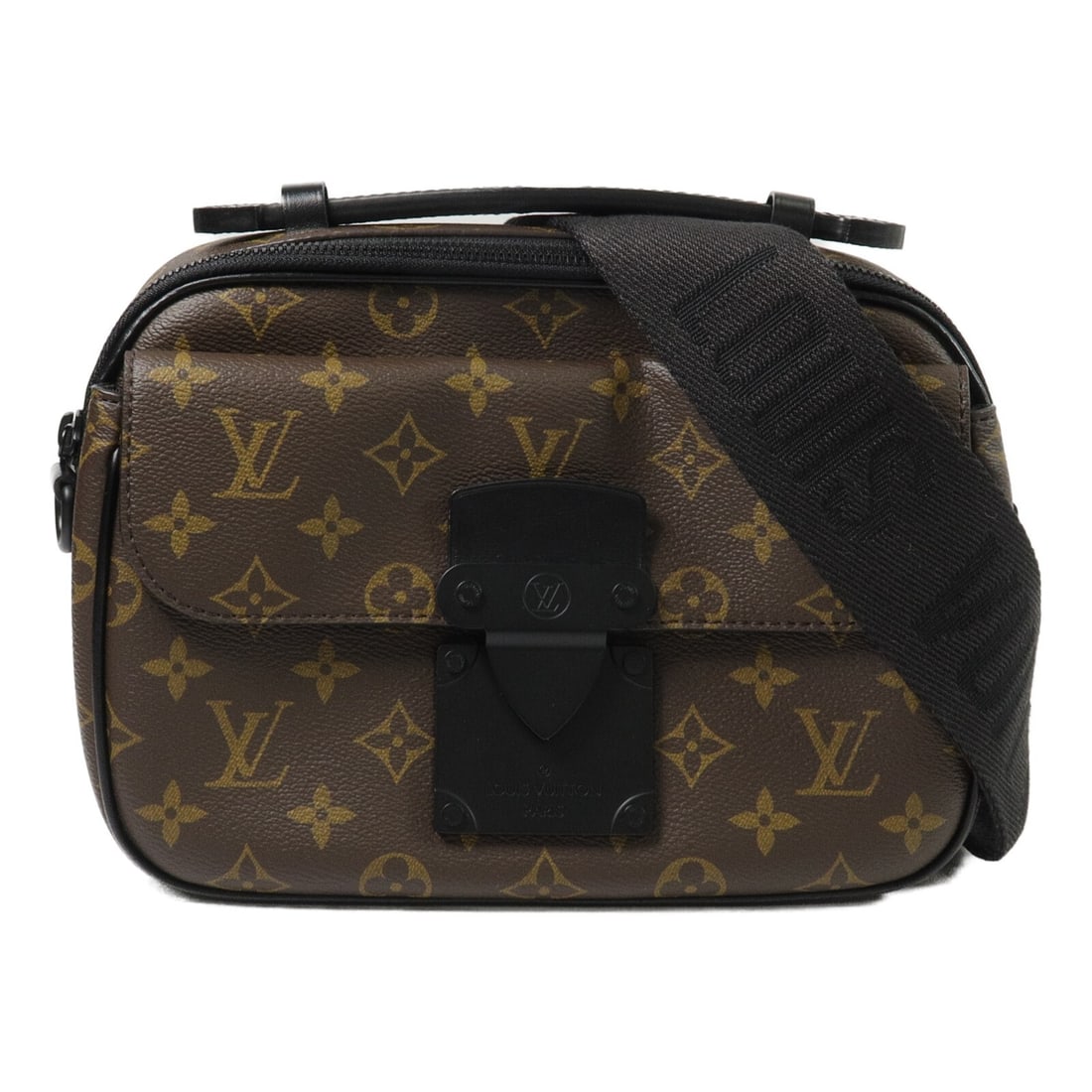 Louis Vuitton M45806 LV S Lock Messenger Bag Monogram Brown Black: Louis Vuitton M45806 LV S Lock Messenger Bag Monogram Brown Black Louis Vuitton LV S Lock Messenger 2 Way Shoulder Bag, model M45806, in Monogram x PVC coated canvas with a Black x Brown color scheme.