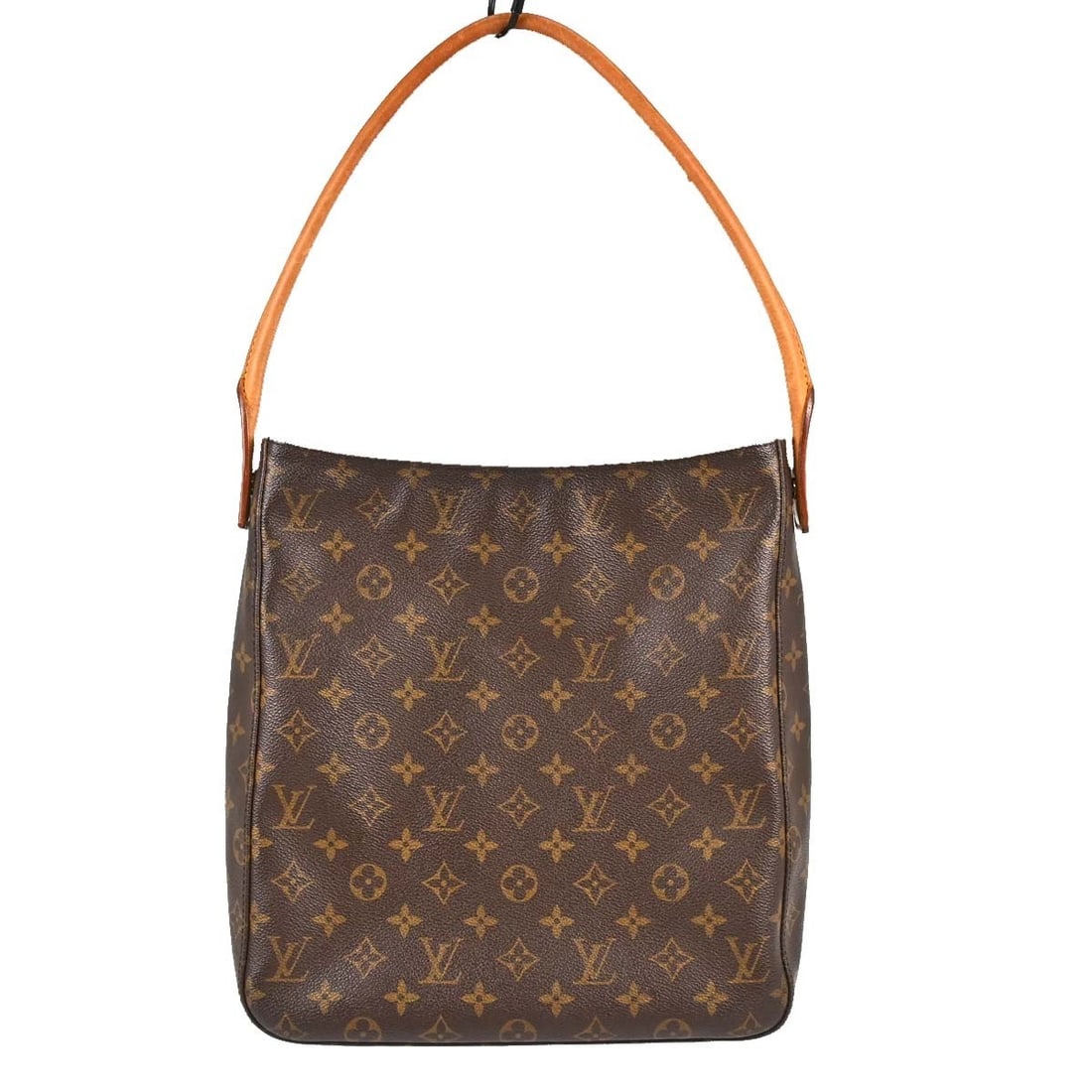 Louis Vuitton Looping GM Monogram Shoulder Bag M51145 Spain: Louis Vuitton Looping GM Monogram Shoulder Bag M51145 Spain Vintage Louis Vuitton Looping GM shoulder bag in brown Monogram canvas with leather trim and a beige leather strap. The bag features an inte