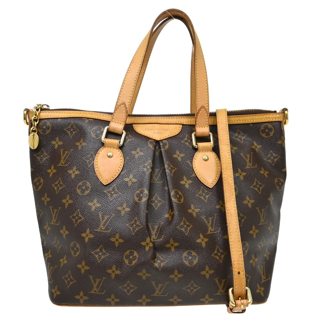 Louis Vuitton Palermo PM Monogram Canvas 2way Tote Shoulder Bag: Louis Vuitton Palermo PM Monogram Canvas 2way Tote Shoulder Bag Vintage Louis Vuitton Palermo PM 2-way tote bag in brown Monogram canvas with leather trim and a brown lining. This medium tote features