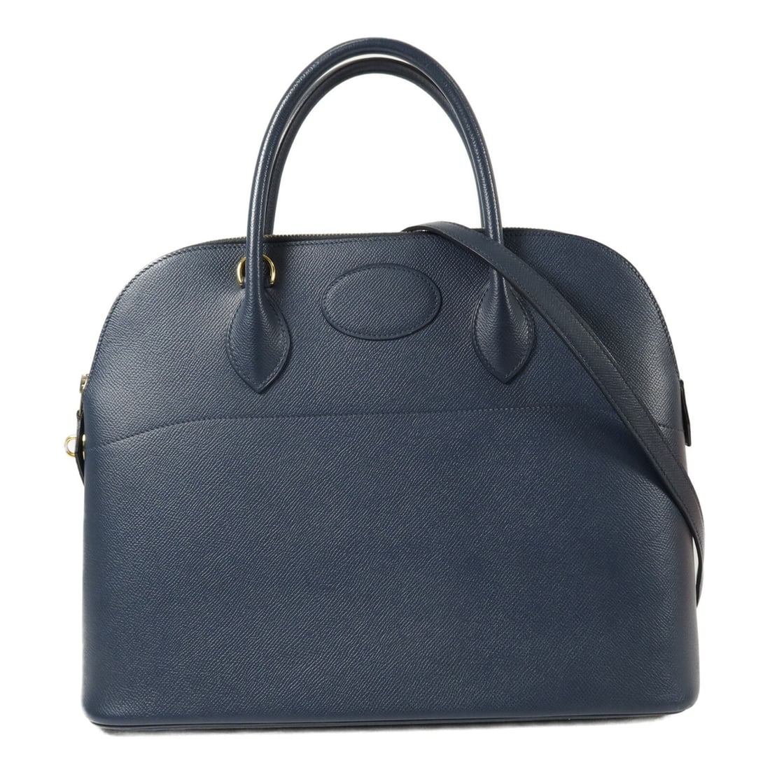 Hermes Bolide 35 Epsom Calfskin 2 Way Bag Bleu Saphir: Hermes Bolide 35 Epsom Calfskin 2 Way Bag Bleu Saphir Hermes Bolide 35 2 Way Shoulder Handbag in Bleu Saphir, made in France. It is crafted from Epsom leather and calfskin (cowhide), with a blue exter