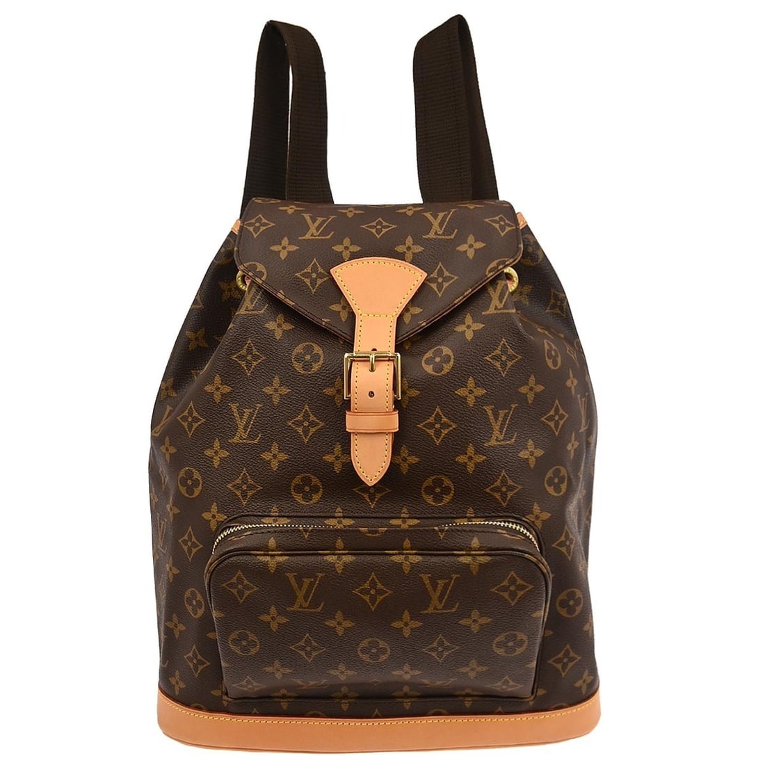 Louis Vuitton Montsouris GM Monogram Canvas Drawstring Backpack M51135: Louis Vuitton Montsouris GM Monogram Canvas Drawstring Backpack M51135 Louis Vuitton Montsouris GM backpack in brown Monogram canvas with leather trim and a drawstring flap closure. This large backpac