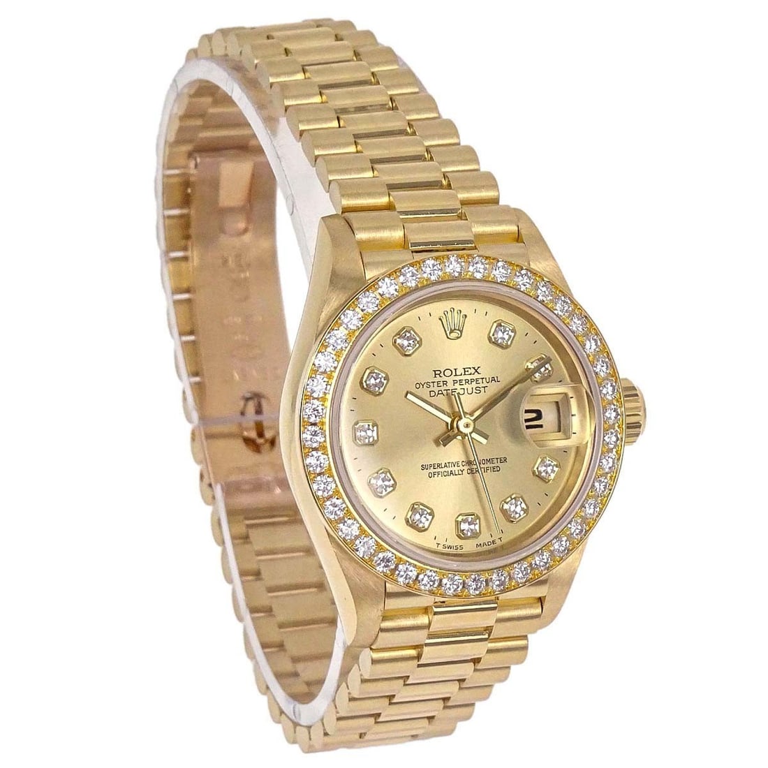 Rolex Datejust 69138 26mm Womens Automatic Watch 18K Yellow Gold: Rolex Datejust 69138 26mm Womens Automatic Watch 18K Yellow Gold Rolex Oyster Perpetual Datejust wristwatch for women, featuring an automatic mechanical movement and an analog display. It has a 26 mm 