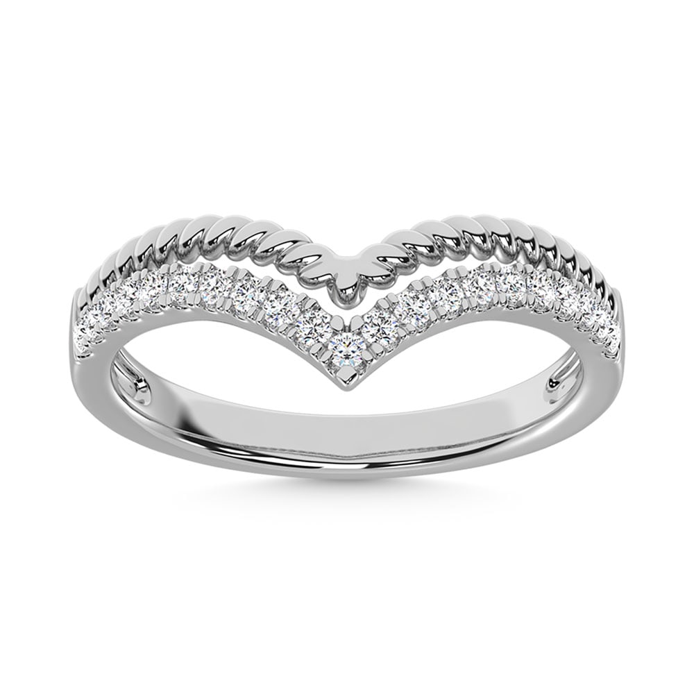 14K White Gold Diamond 1/4 Ct.Tw. Stack Band: 14K White Gold Diamond 1/4 Ct.Tw. Stack Band 14k White Gold Stone Color: G-h Stone Clarity: I2 Each ring is presented in standard size 6.5. Complimentary resizing is available between sizes 510 (in 1/