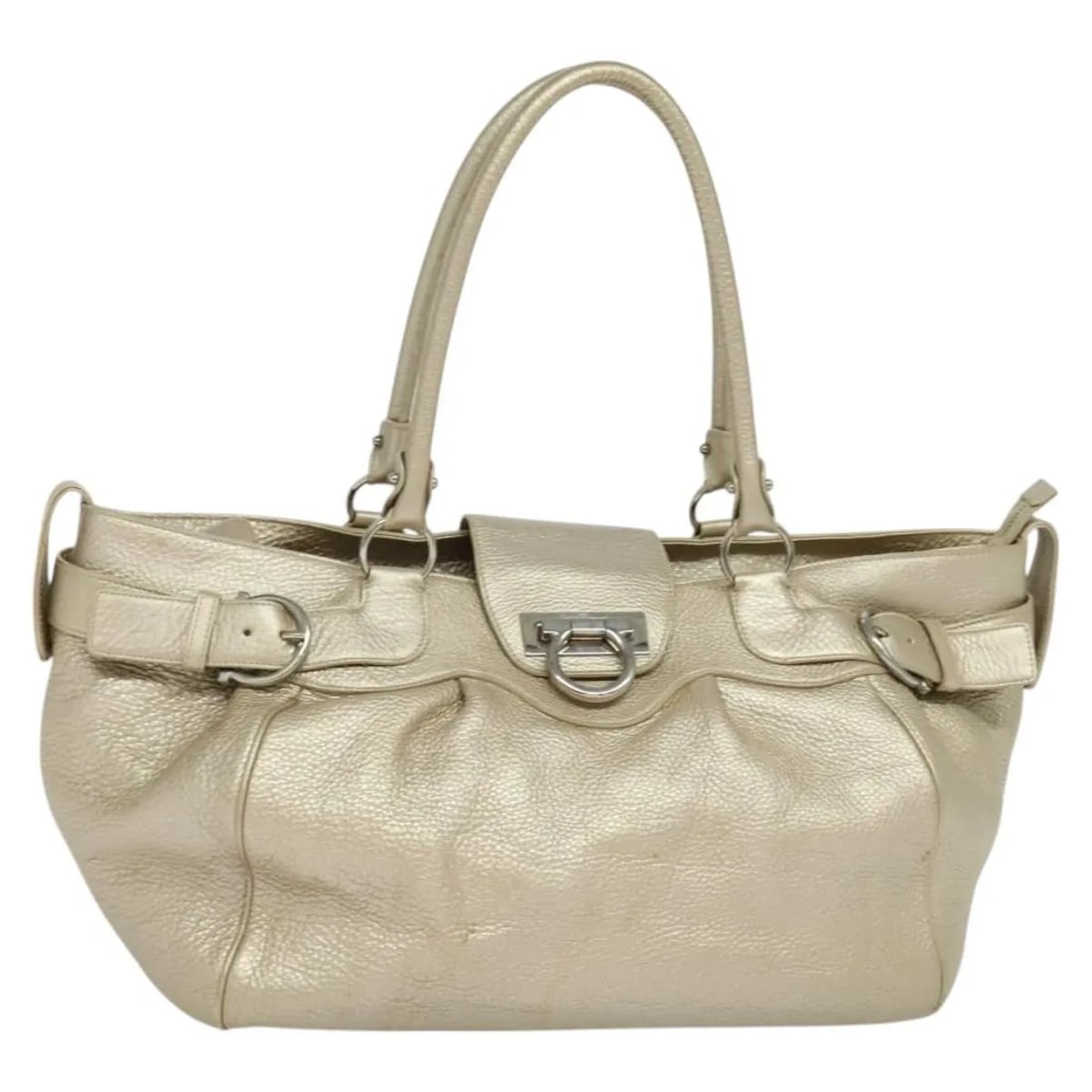 Leather Gancini Tote by Salvatore Ferragamo Multicolor: Leather Gancini Tote by Salvatore Ferragamo Multicolor Salvatore Ferragamo Gancini Tote in multicolour leather. This women's bag is made in Italy and remains in good condition, showing visible wear fr