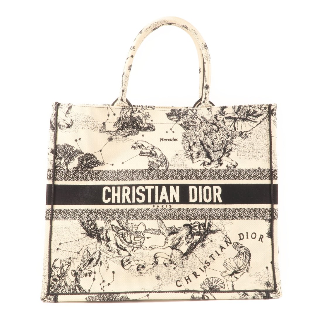 Dior CD Book Tote Large Canvas Shoulder Bag White: Dior CD Book Tote Large Canvas Shoulder Bag White Christian Dior CD Book Tote large shoulder bag in white canvas, designed for women. Made in France, this regular-size tote features a structured shoul