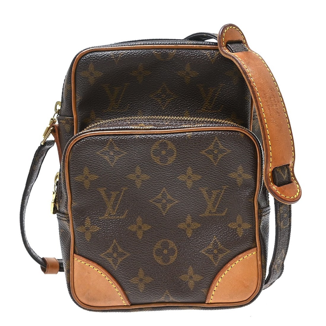 Louis Vuitton Amazone Monogram Crossbody Bag M45236 Brown: Louis Vuitton Amazone Monogram Crossbody Bag M45236 Brown Louis Vuitton Amazon crossbody shoulder bag in Monogram canvas and leather, made in France. This vintage unisex medium bag features a zip clos
