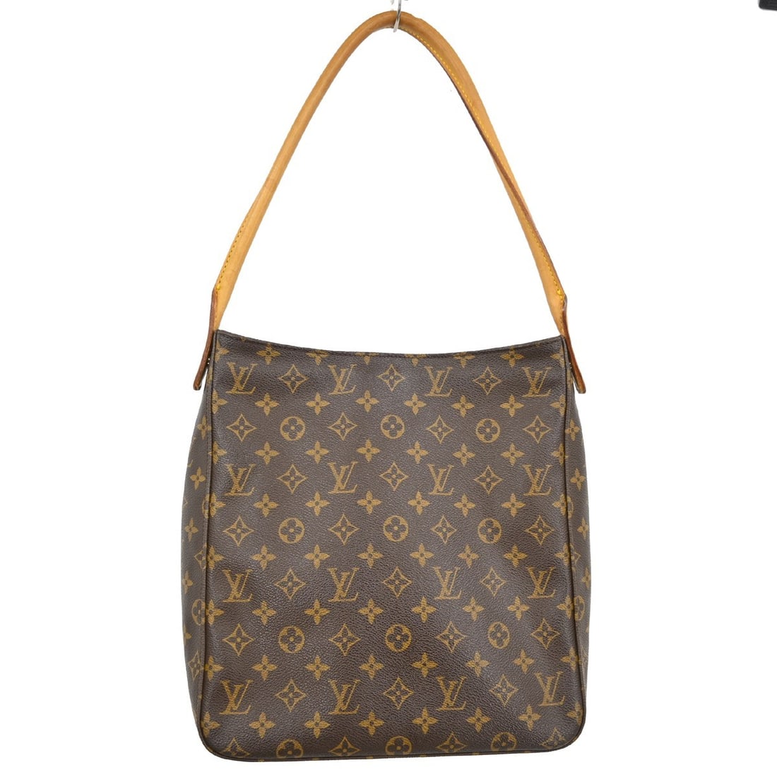 Louis Vuitton Looping GM Monogram Shoulder Bag M51145 Brown: Louis Vuitton Looping GM Monogram Shoulder Bag M51145 Brown Vintage Louis Vuitton Looping GM shoulder bag in brown Monogram canvas with leather trim and a beige leather shoulder strap. Made in Spain, 
