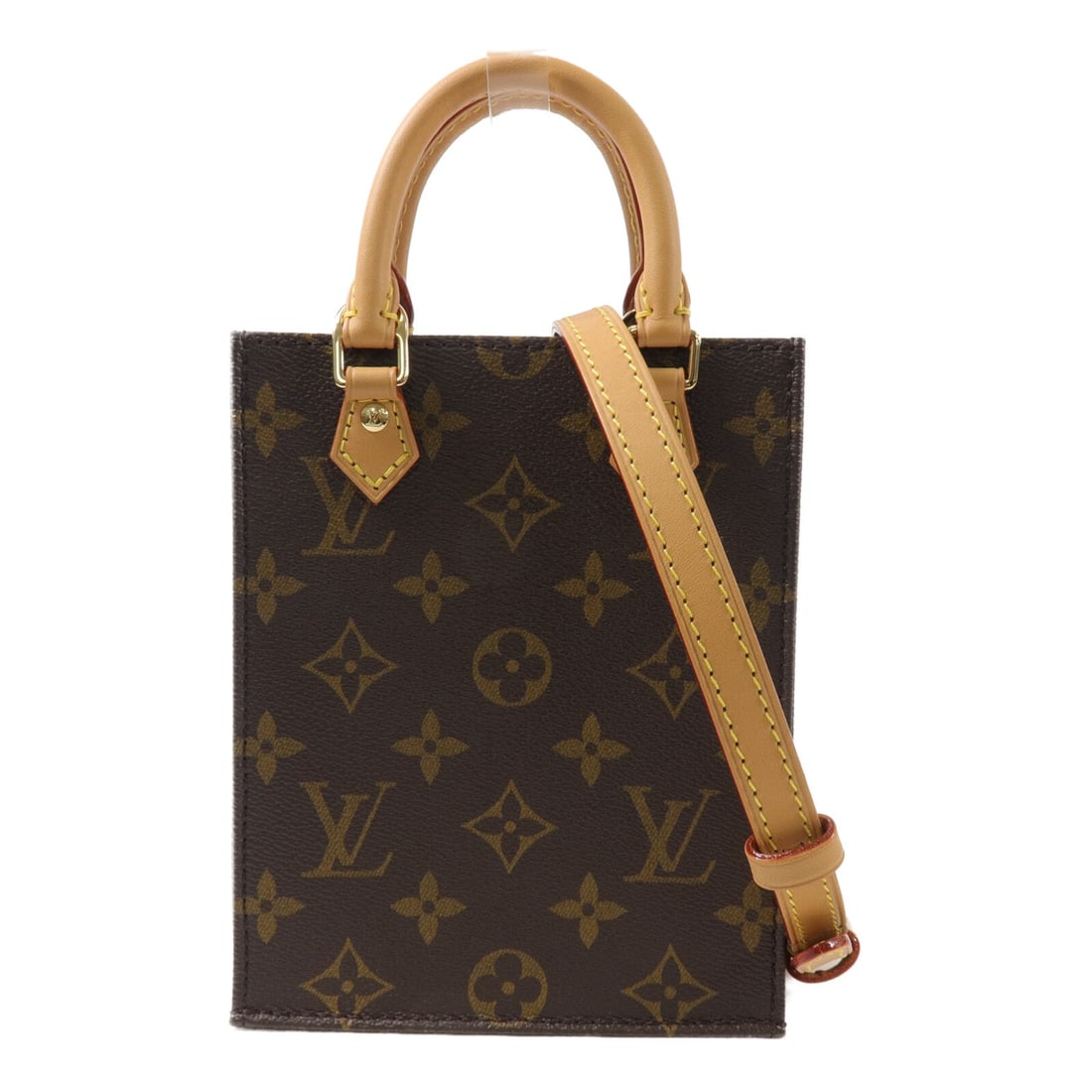 Louis Vuitton Petit Sac Plat Monogram 2 Way Shoulder Bag M81295: Louis Vuitton Petit Sac Plat Monogram 2 Way Shoulder Bag M81295 Louis Vuitton Petit Sac Plat 2 Way Shoulder Bag, model M81295, in brown Monogram and PVC coated canvas. Designed for women, it features 