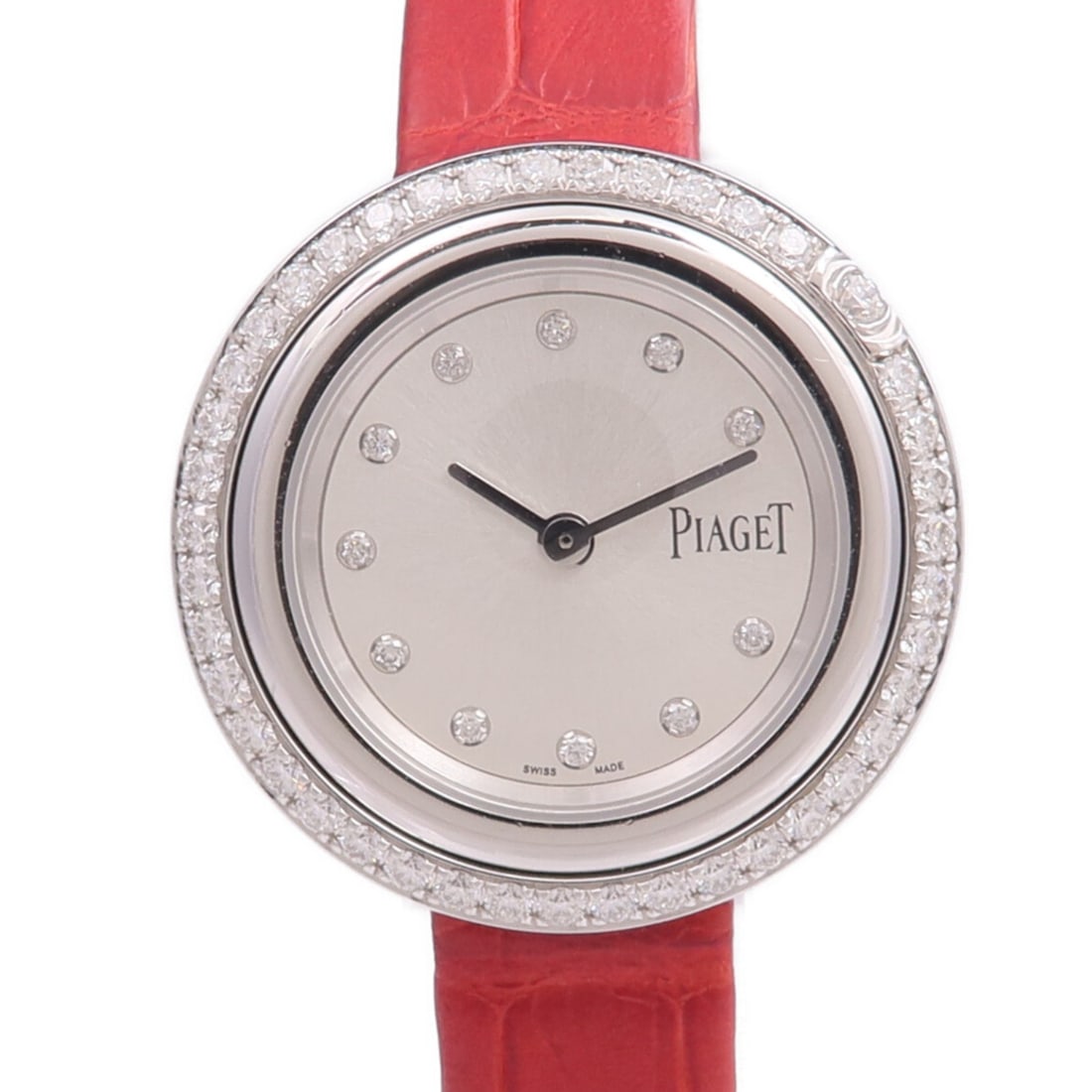 Piaget G0A43084 Possession Ladies Quartz Watch 18K White Gold Diamond: Piaget G0A43084 Possession Ladies Quartz Watch 18K White Gold Diamond Ladies PIAGET Possession G0A43084 quartz watch in 18K white gold with diamond accents and a silver color finish. The watch feature
