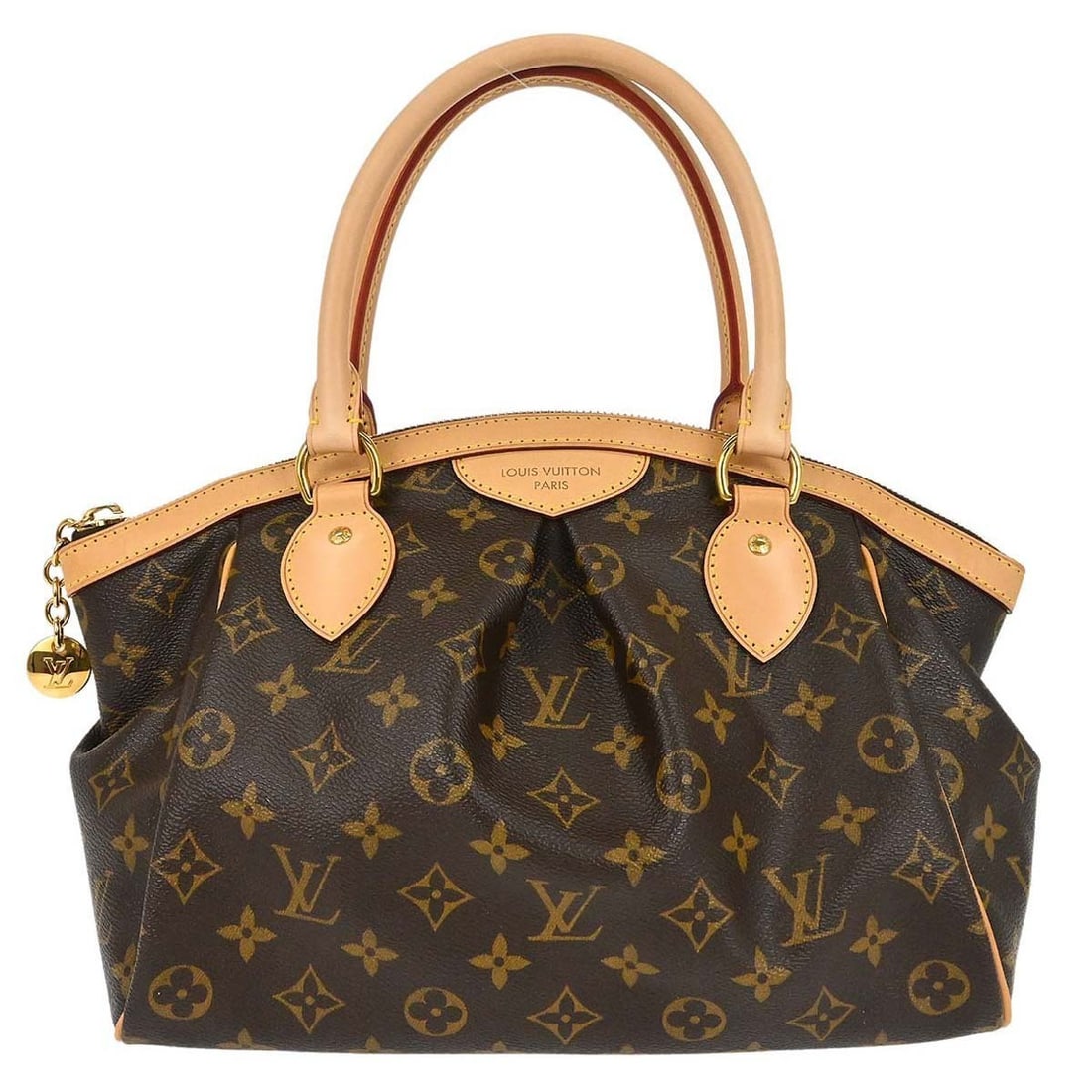 Louis Vuitton Tivoli PM Monogram Canvas Tote M40143: Louis Vuitton Tivoli PM Monogram Canvas Tote M40143 Louis Vuitton Tivoli PM handbag in brown Monogram canvas with leather trim and a zip closure. This women's medium tote is made in France and feature