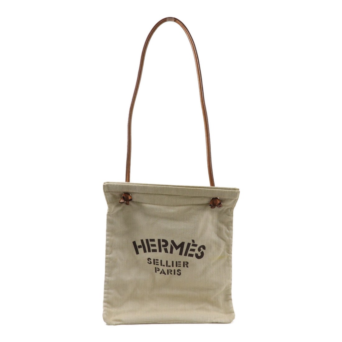 Hermes Aline Beige Canvas Calfskin Shoulder Bag PHW: Hermes Aline Beige Canvas Calfskin Shoulder Bag PHW Hermes PHW Aline Shoulder Bag in beige canvas and calfskin (cowhide) with Barenia leather noted in the title. The bag is identified as model Kou P/B