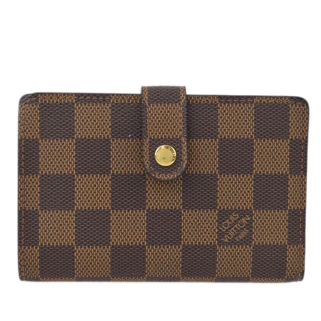 Louis Vuitton N61674 Portefeuille Viennois Damier Canvas Folding Wallet: Louis Vuitton N61674 Portefeuille Viennois Damier Canvas Folding Wallet Vintage Louis Vuitton Portefeuille Viennois wallet in Damier Ebene canvas with a folding design, logo accents, and a brown check