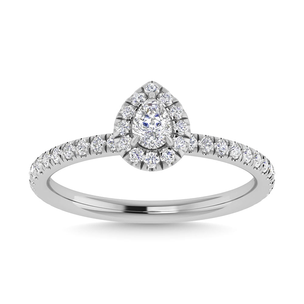 Diamond 3/4 Ct.Tw. Pear Cut Engagement Ring in 14K White Gold: Diamond 3/4 Ct.Tw. Pear Cut Engagement Ring in 14K White Gold Diamond 3/4 Ct.Tw. Pear Cut Engagement Ring in 14K White Gold 14k White Gold Stone Color: G-h Stone Clarity: I1 Each ring is presented in 
