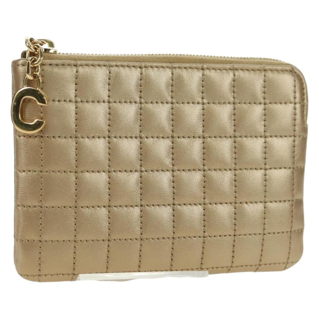 CELINE C Charm Leather Coin Purse Gold Made in Italy: CELINE C Charm Leather Coin Purse Gold Made in Italy CELINE coin purse in gold leather, made in Italy. The item is described as an excellent-condition women's coin purse and includes a dust bag. Seria